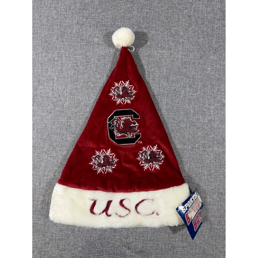 NWT Topperscot USC South Carolina Gamecocks Santa Hat Adult Garnet SEC Christmas
